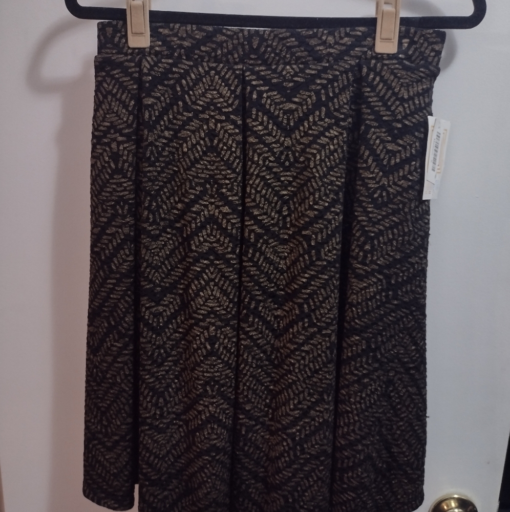 Lularoe black and gold Madison Skirt